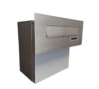 FLAT Design FX-04 Boîte aux lettres extérieur en acier inoxydable pour colis et courrier avec plaque nominative