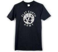 Flat Earth Army Men's T-Shirt Truth Movement Flatearth Theory Cult Fun Tee Black Graphic Unisex Tee Shirt Manches Courtes(3X-Large)