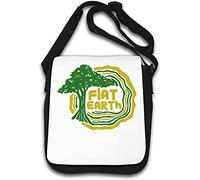 Flat Earth Green Tree Sac à bandoulière humoristique Motif graphique Blanc