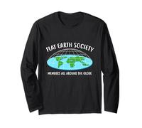 Flat Earth Society All Members Globe Shirt Cadeau Amusant Manche Longue
