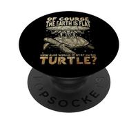 Flat Earth Society Turtle Elephant of of Earth is Flat PopSockets PopGrip Adhésif