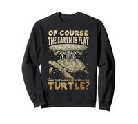 Flat Earth Society Turtle Elephant of of Earth is Flat Sweatshirt