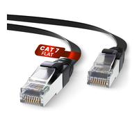 Flat Ethernet Cable 15 m,High Speed Cat 7 Network LAN for Fast & Reliable Internet ConnectionEthernet Cable,Cat7 RJ45 SFTP 10Gbps (15 Metres,Black)