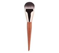 Flat Foundation Brush - Precision Face Coverage Tool, Lightweight Beauty Blending Applicator, Gentle Filament Makeup Accessory Featuring Comfortable Wooden Grip Supporting Liquid Cream Powder Cosmetic
