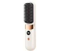 Flat Iron Comb - Electric Styler, 20.3x4.5cm Cordless Straightener for Family Trip, Rechargeable Device with 4 Temperature Settings, Hair Care, Styling Brush for Dorm Travel and Home Wife