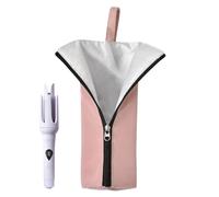Flat Iron Travel Case, Curling Iron Pouch, Hair Tool Bag, Heat Resistant Lining, Waterproof Outer Layer, for Bathroom Salon Vanity Travel Use, 11.42x3.94x0.39 inches Black 1 Piece