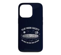 Flat Moon Society, Conspiration Spatiale drôle, Astronomie Sarcastique Coque pour iPhone 13 Pro