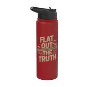 Flat Out The Truth Funny Flat Earth Society Stainless Steel Insulated Water Bottle