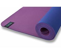 FLAT ROLLABLE - Coussin de Yoga et Méditation Plat et Souple - Prune Bleu - ROULABLE et Ajustable en Hauteur et Largeur - Kapok Haute Densité 100% Naturel - Ferme, Stable et Confortable