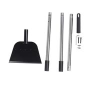 Flat Snow Shovel, Heavy Duty Steel Ice Scraper with Adjustable 53.5 inch Handle, All Season Garden Cleaning Tool for Driveway Walkway and Outdoor Use