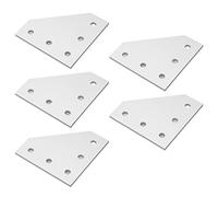 Flat Tie Plate, Aluminium Alloy, 5 Trous, 5PCS - Résistance À La Compression, Réparation Solide, Fixation Industrielle (en forme de T)