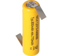 Flat Top Accu NiCd Mignon 1,2V 600mAh AA patte à souder forme Z, pour éclairage de secours etc.