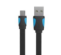 Flat USB 2.0 A to Mini 5-pin cable Vention VAS-A14-B050 0.5m Black