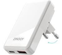Flat Usb C Charger 35w, Dual Port Ac Adapter With Foldable Plug, Quick Charge Pd 3.0 For Iphone 16/15/14 And Samsung Galaxy, Compact Lightweight Ideal For Travel Office