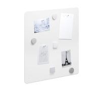Flatbo Tableau magnétique en métal 50 x 50 cm pour cartes postales, souvenirs de vacances ou notes avec 4 aimants et kit de montage inclus