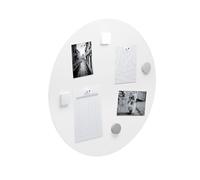 Flatbo Tableau magnétique en métal de 50 cm de diamètre, pour cartes postales, souvenirs de vacances ou notes avec 4 aimants et kit de montage.