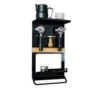 FLATE Étagère Barista pour Porte-filtres, Tasseurs et Accessoires Barista en Noir (Fixation Murale pour Équipement de Café)