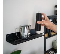 FLATE® Étagère de rangement : étagère pour grains de café et accessoires Barista (noir)