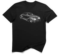 Flathead Roadster 1937 Gangster Hot Rod T-Shirt (M, Black)