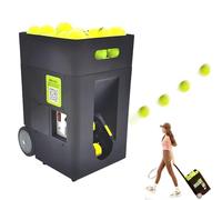 flatpincololee Machine à Balles de Tennis Automatique pour Entraînement, Lanceur de Balles de Tennis Portable avec Application & Télécommande, Vitesse Effet Angle Réglables, Capacité 50 Balles