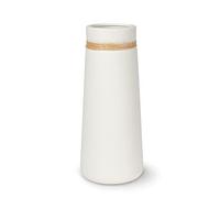 flature Vase en céramique pour Herbe de la Pampa Vase à Fleurs Blanc comme décoration Moderne de Salon Bobo, Grand Vase de 25 cm de Haut, décoration de la Maison Mate (Taille L)