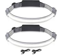 Flatware Lampe Frontale, Faisceau Large 210° Rechargeable 1800mAh Étanche COB LED Lampe Frontale for Adultes Enfants Lecture Camping Randonnée Pêche Grenier et sous-Sol