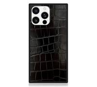 Flaunt Coque de Protection carrée Officielle - Compatible avec iPhone 16 Pro Max - Compatible avec MagSafe et Chargement sans Fil - Testé Contre Les Chutes et Les Chocs - Crocodile Noir