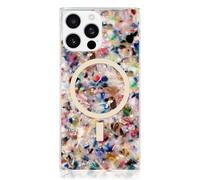 FLAUNT Coque de protection carrée officielle - Compatible avec iPhone 16 Pro Max - Compatible avec MagSafe et chargement sans fil - Testé contre les chutes et les chocs - (Coquille de tortue confettis