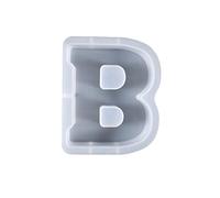FLAVAS Grand Moule en résine époxy Alphabet, Moule Alphabet Cake Gabarit Lettre Silicone Moule, Moule en Silicone 3D avec Grandes Lettres de l'alphabet pour résine ou pâtisserie en (B)