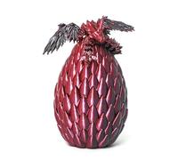 Flavery Dragon volant imprimé en 3D dans un œuf - Mélange noir et rouge - Essentiels de panier de Pâques surprise avec dragon ailé flexible à l'intérieur, beau jouet mystérieux, cadeau d'anniversaire