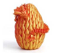 Flavery Œuf de dragon - Mélange d'or rouge - Œuf surprise avec dragon flexible, cadeau imprimé 3D, jouet articulé (dragon de 30,5 cm)