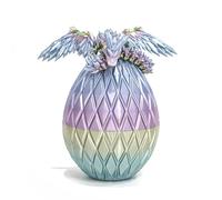 Flavery Œuf de dragon volant imprimé en 3D - Dragon ailé en diamant de 17,8 cm, animal en cristal flexible à l'intérieur, cadeau mystérieux 3D, décoration de bureau, jouet Fidget Toy (M arc-en-ciel)
