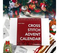 Flaviau Calendrier de l'Avent de Noël au point de croix, calendrier de l'Avent 2024, kit de compte à rebours de Noël, compte à rebours de 24 jours, cadeau pour les débutants et les amateurs