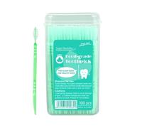 Flavored Toothpicks - Food Grade PP 6.4cm | 2 Tip Teeth Cleaning Toothpicks 100 Pcs, Soft Bristle Stain Remover Mouth Care Tools For Hotel Restaurant Camping Banquet Kitchen Hygiene Use