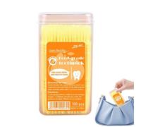 Flavored Toothpicks - Food Grade PP 6.4cm | 2 Tip Teeth Cleaning Toothpicks 100 Pcs, Soft Bristle Stain Remover Mouth Care Tools For Hotel Restaurant Camping Banquet Kitchen Hygiene Use