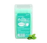 Flavoured Toothpicks - 100 Pcs Toothpicks Fishbone Design | Soft Bristle Đental Clean Picks For Frêsh Breath & Stain Removal | Food Grade PP Mouth Hygiene Picks For Travel