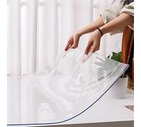 FLAVYO Couverture De Table Transparente, Couverture De Table Transparente De 1,5 Mm D'épaisseur, Protecteur De Nappe Transparente Imperméable en Plastique pour Table à Manger (75x150cm/30x59in)