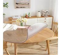 FLAVYO Film Protecteur De Table Ronde Givrée Transparente,Coussin De Protection De Bureau Givré Transparent Rond De 1,5Mm D'épaisseur,Table à Manger Ronde Coussin De Protection (Diameter 100cm/39in)