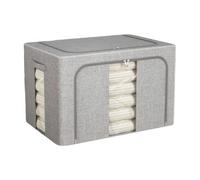 flaxarne Boite de Rangement Robuste avec Cadre en Métal, Sac de Rangement Pliable avec Fenêtre Transparente, pour Vêtements Saisonniers et Literie, 40 x 30 x 20 cm