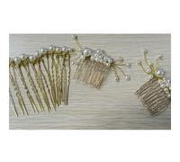 Flayem 11pc Peigne À Cheveux Mariage Nuptial, Peigne Latéral En Cristal Accessoires Pour Cheveux à Fleurs, Pinces à Cheveux Dorées