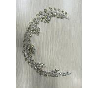 Flayem Bijoux de Mariée Peigne à Cheveux Ornement de Cristal de Mariage Élégant de couleur Argentée