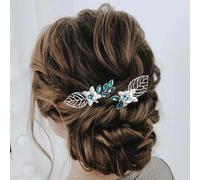 Flayem Lot de 2 épingles à cheveux pour mariée avec strass Vert