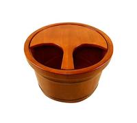 FLBT Bain de pieds en bois - Bain de pieds - Bain de pieds en bois - Fût de pédicure en filigrane - Pour trempage - Pieds en bois - Soins des pieds avec couvercle - Repose-pieds en bois massif (avec