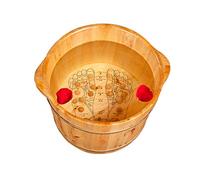 FLBT Bain de pieds en bois Seau en bois massif Repose-pieds en bois, Bol de pédicure Spa Massage Cèdre Pédicure Fûts de bain de pieds ménager Pas de couverture (taille : moyenne) (Small