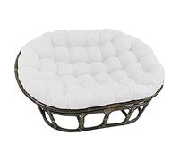 FLBT Coussin Double Papasan Extérieur, Coussins De Chaise De Panier Suspendus Coussins De Chaise De Jardin Imperméables, Blanc, 170 * 120cm