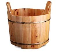 FLBT Pieds en bois Seau en bois Tonneau de bain Baril de bain en bois massif Mousse de bois Bac en bois Baril en bois Ménage Petit tonneau en bois Baignoire Bain de pieds Noël Cadeau de fête Super