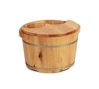 FLBT Seau de Bain de Pieds en Bois Massif Receveur de Pieds en Bois Fût de Bain de Pieds Cèdre Bol de Pédicure Massage Spa Fûts de Pédicure Main Lisse Fûts de Pédicure Délicat avec Couvercle 2 Tailles