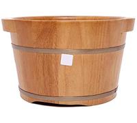 FLBT Tonneau en bois Bien-être Maison Cadeau Repose-pieds en bois massif Lisse Main FiligranPédicure Seau Santé Pieds Baril Bois Pieds-trempage Seau en bois Receveur de pieds en bois Maison Article