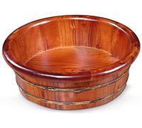 FLBT Tonneau en bois pour soulager le stress des pieds Petit tonneau en mousse Seau à pieds Baignoire pour enfants Lavabo Pieds en bois massif Massage des pieds nécessaire
