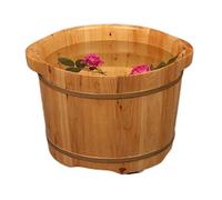 FLBT Tonneau en bois - Seau de bain de pieds - Repose-pieds pour tremper les pieds - Bain de pieds - Jacuzzi - Pour adultes - Seau en bois pour pédicure